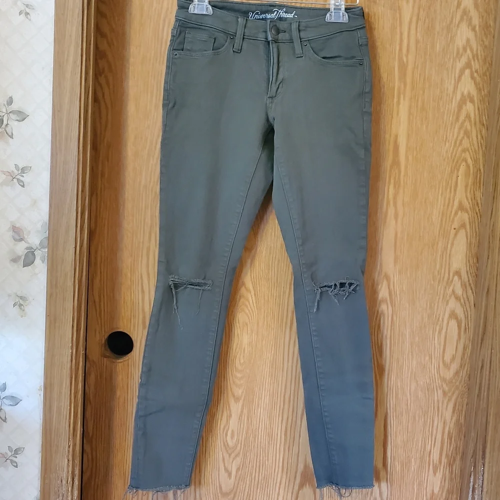 Universal Thread olive green mid rise jegging - Picture 2 of 15